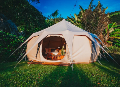 Tent Camping On Hills